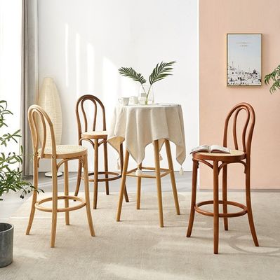 Свернутый деревянный каркас современный стиль Скандинавский барный стул Раттанный стул для ресторана