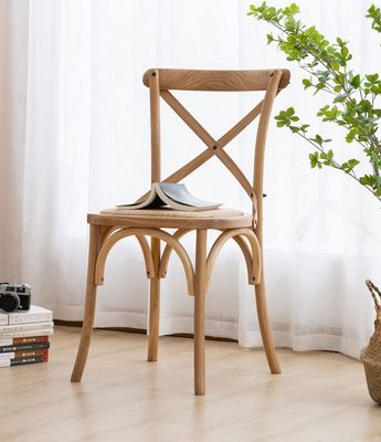 Свернутый скандинавский современный ратан с крестовой спиной из твердого дерева Свадебный деревянный стул для банкетов и упаковки почты