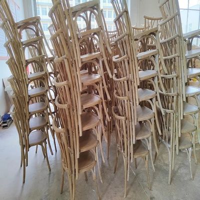 Антикварное свадебное мероприятие винтажный х крестный спинной слоистый деревянный стул с ратанным пенообразным сиденьем