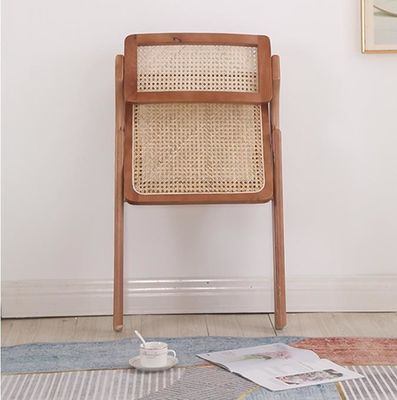 Скандинавское деревянное складное ратанное столовое кресло с традиционным ремесленничеством