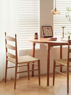 Burlywood W44*D48.5*H90CM Уникальный винтажный дизайн Стол для обеда из твердого дерева с ручным текстилем