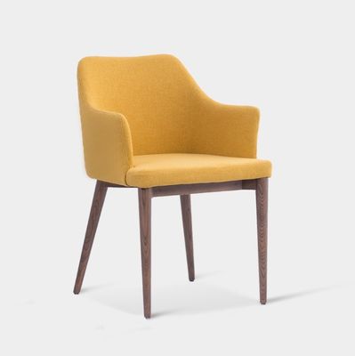 Гостиничный ресторанный столовый стул с деревянной рамой из твердого пепла и пенообразным сиденьем из металлической ткани