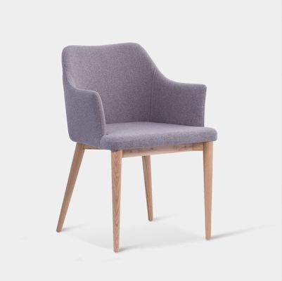 Гостиничный ресторанный столовый стул с деревянной рамой из твердого пепла и пенообразным сиденьем из металлической ткани