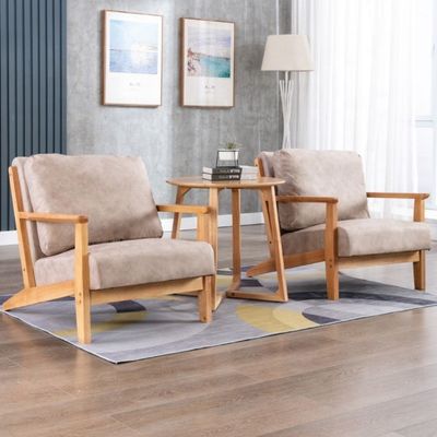 Nordic Morden Solid Wood Vintage Single Sofa Wooden Leisure Arm Chair Утепленный диван Лежачий стул
