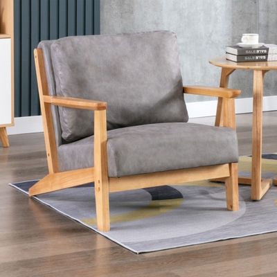 Nordic Morden Solid Wood Vintage Single Sofa Wooden Leisure Arm Chair Утепленный диван Лежачий стул