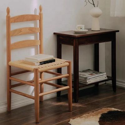 Стол для обеда из твердого дерева с веревочным сиденьем Идеальное сочетание формы и функции