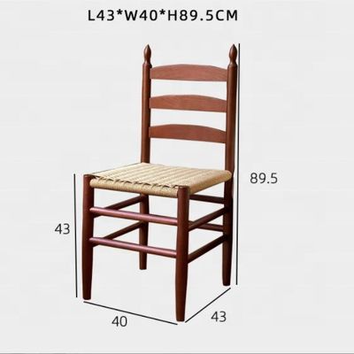 Стол для обеда из твердого дерева с веревочным сиденьем Идеальное сочетание формы и функции