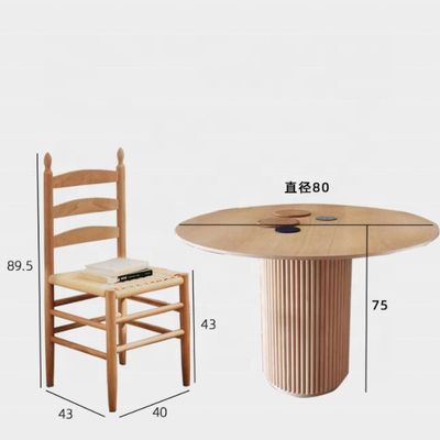 Стол для обеда из твердого дерева с веревочным сиденьем Идеальное сочетание формы и функции