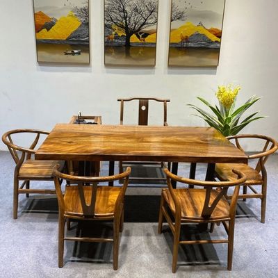 Y Ресторан специальный стол для обеда из твердого дерева с краской NC / PU и дизайном Wishbone