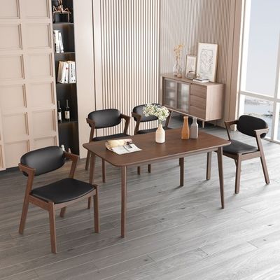 NC/PU Paint Finish Solid Wood Leather Dining Chair for Durable Restaurant (НК/ПУ красочная отделка из твердой древесины)