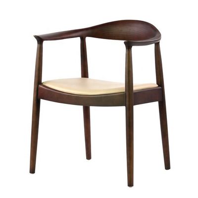 Гостиничный современный пищевой стул из PU кожи из твердого дерева без складок и современный дизайн рога