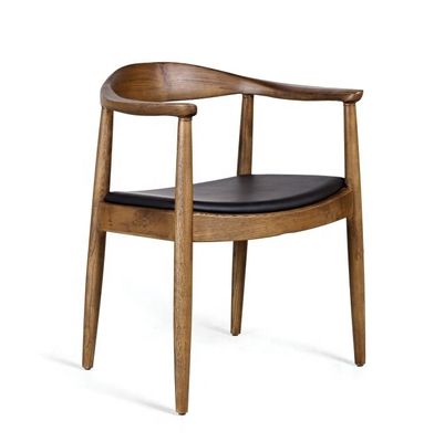 Гостиничный современный пищевой стул из PU кожи из твердого дерева без складок и современный дизайн рога