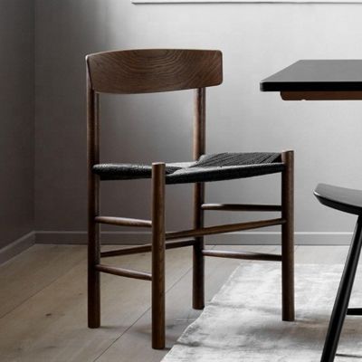 Регулируемое естественное бумажное шнуровое сиденье Пепельное деревянное столовое кресло Современный дизайн стиль с регулируемым сиденьем