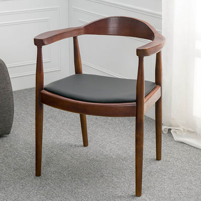 Скандинавский низкорукий утончённый дисковый стул из твердого тикового дерева с деревянным сиденьем для мебели гостиной и столовой