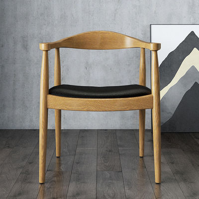 Скандинавский низкорукий утончённый дисковый стул из твердого тикового дерева с деревянным сиденьем для мебели гостиной и столовой