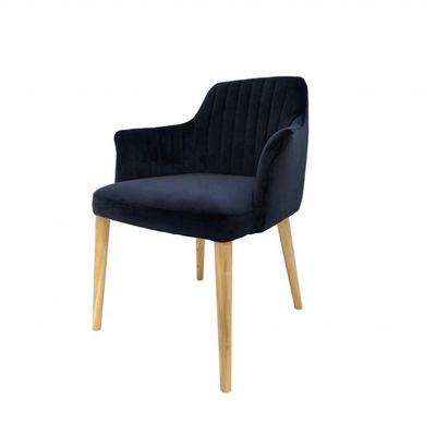 Ресторанная мебель бархатный стул для столовой с ногами из твердого дерева и без складной конструкции