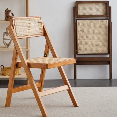 Массивное дерево и ратан складной столик для естественного вида современная мебель