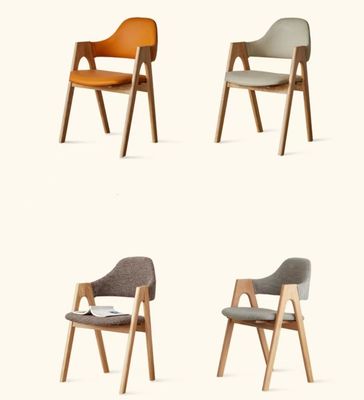 Мебель для гостиной Современный столовый стул из твердого дерева с тканевой подушкой и индивидуальным дизайном