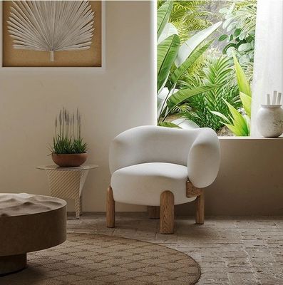 OEM-сервис Принятое кресло для отдыха Нордический салон Деревянный диван Кресло с подушкой