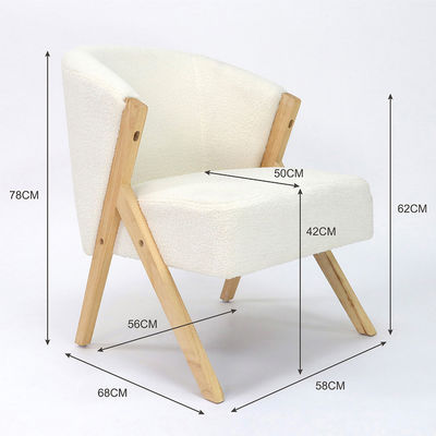 Дизайн гостиной W58*D68*H78CM Nordic Lounge Leisure Wooden Sofa Chair for OEM Service Принято