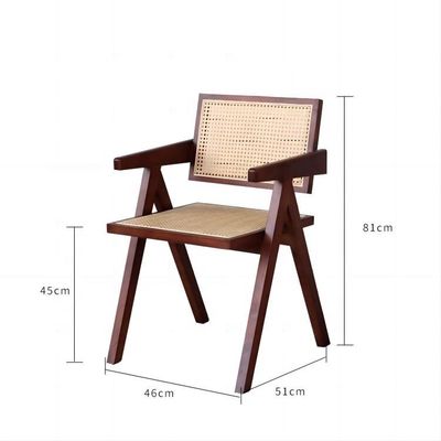 Природный цвет Современный твердый деревянный ротанный столовый кресло с современным дизайном