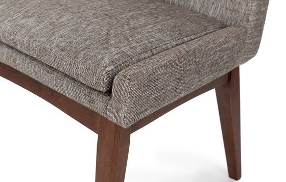 Почтовая упаковка Скандинавская современная деревянная конструкция ткань столовый стул для ресторана гостиница резиновый деревянный каркас