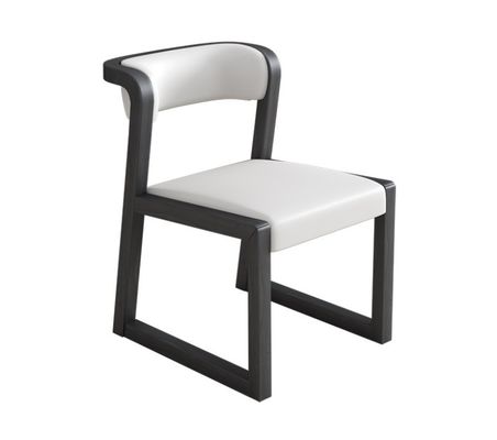 Деревянный стул из PU кожи/волокна и белья W56*D51*H71CM для столовой Ресторан в современном скандинавском стиле без складок