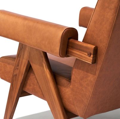 Развлекательный салон Сольный деревянный диван стул с настраиваемой PU кожи и пепельной деревянной рамы