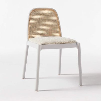 Стул для обеда из бараниной шерсти/бархатного ратана W47*D50*H78CM Роскошное современное дерево для мебели в гостиной