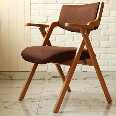 Складные стулья Ткань Дубовое дерево Металл Складные столы для обеда для мероприятий W50*D60*H82CM Мебель для столовой