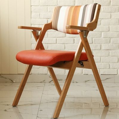 Складные стулья Ткань Дубовое дерево Металл Складные столы для обеда для мероприятий W50*D60*H82CM Мебель для столовой