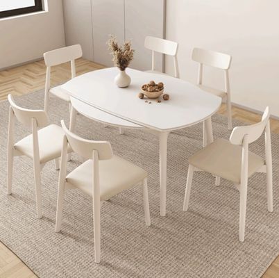 Стул в столовой в скандинавском стиле с ногами из твердого дерева и тканевым покрытием в нитролаке