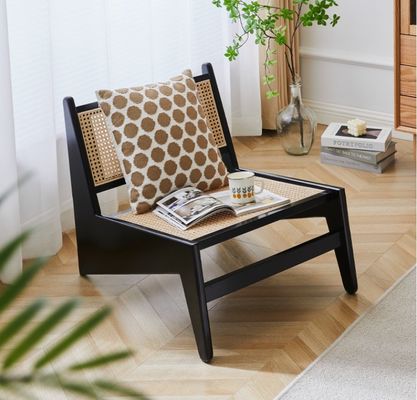 Современный дизайн Leisure Lounge Chairs Деревянная мебель Гостиная кресла с естественным дубовым каркасом Раттан деревянный стул