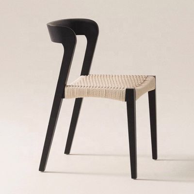 Современный стол для ресторана из твердого дерева с веревочным сиденьем и пользовательским логотипом