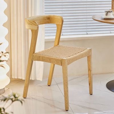 Современный стол для ресторана из твердого дерева с веревочным сиденьем и пользовательским логотипом