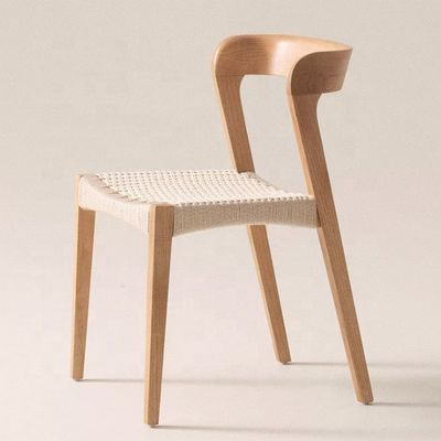 Современный стол для ресторана из твердого дерева с веревочным сиденьем и пользовательским логотипом