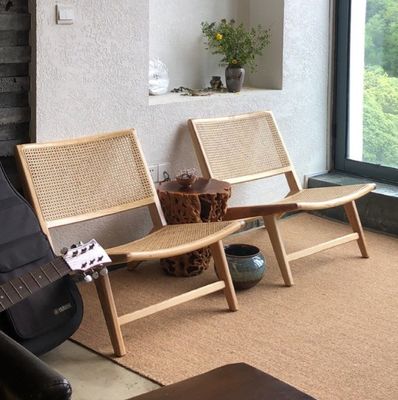 Modern Style Ash Wood Dining Chair and Rattan Lounge Chair W65*D80*H69CM для современного офисного здания