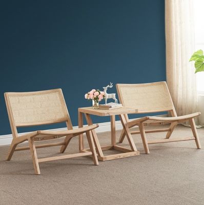 Modern Style Ash Wood Dining Chair and Rattan Lounge Chair W65*D80*H69CM для современного офисного здания