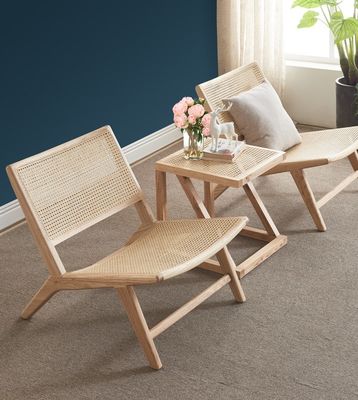 Modern Style Ash Wood Dining Chair and Rattan Lounge Chair W65*D80*H69CM для современного офисного здания