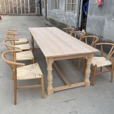 Нитролакированная отделка Американские цветовые столы Rectamgle твердое дерево Укладный обеденный стол для современного простого дизайна