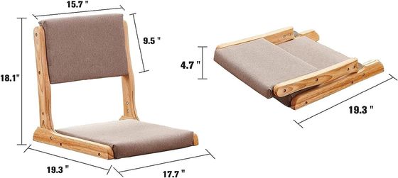Почтовая упаковка Y Leisure Chair Style Japanese Tatami Wood Legless Floor Tea Chair with Back Support (Японский татами деревянный стул без ног на полу)