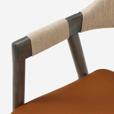 Офисное здание Стол в столовой с тканым шнуром и лакированной отделкой в винтажном деревянном дизайне