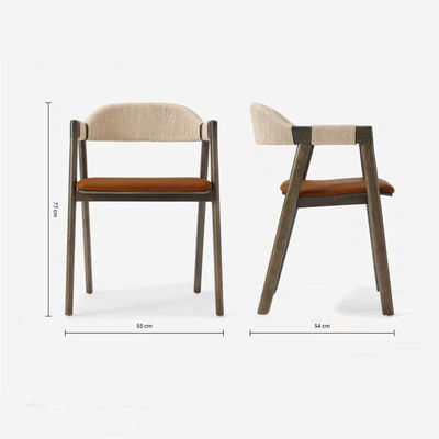 Офисное здание Стол в столовой с тканым шнуром и лакированной отделкой в винтажном деревянном дизайне