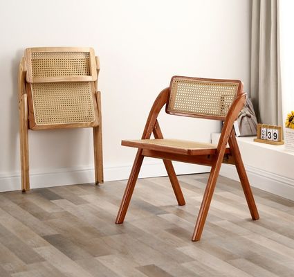 Мебель гостиницы, ресторана, столовой, современная свертывающаяся ратанная спинка, столешница из твердого дерева W47.5*D47.5*H81.5CM