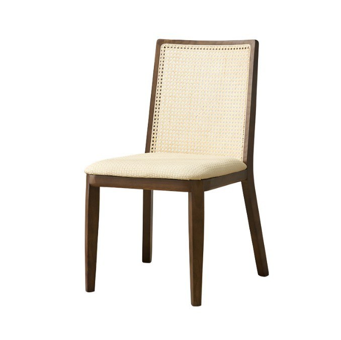 Ресторанная мебель Раттанный стул с рамой из пепла и мягким сиденьем