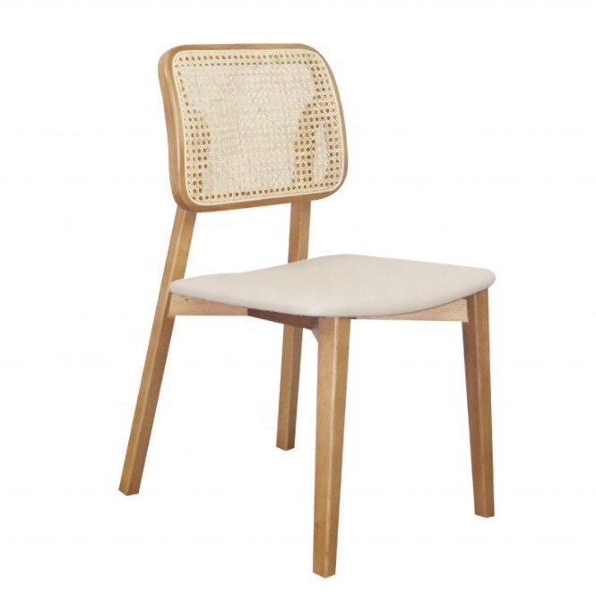 Деревянный столовый стул из ротана в стиле Nordic Leisure для современного интерьера