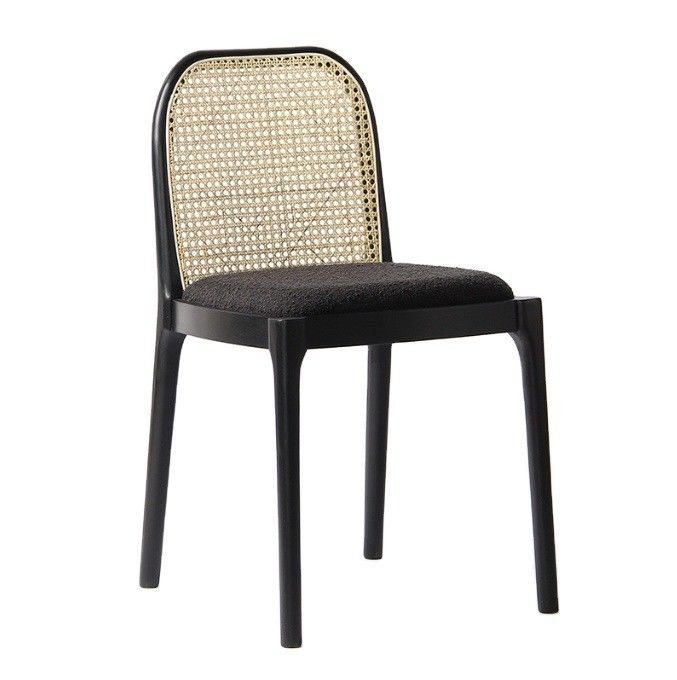Стул для обеда из бараниной шерсти/бархатного ратана W47*D50*H78CM Роскошное современное дерево для мебели в гостиной