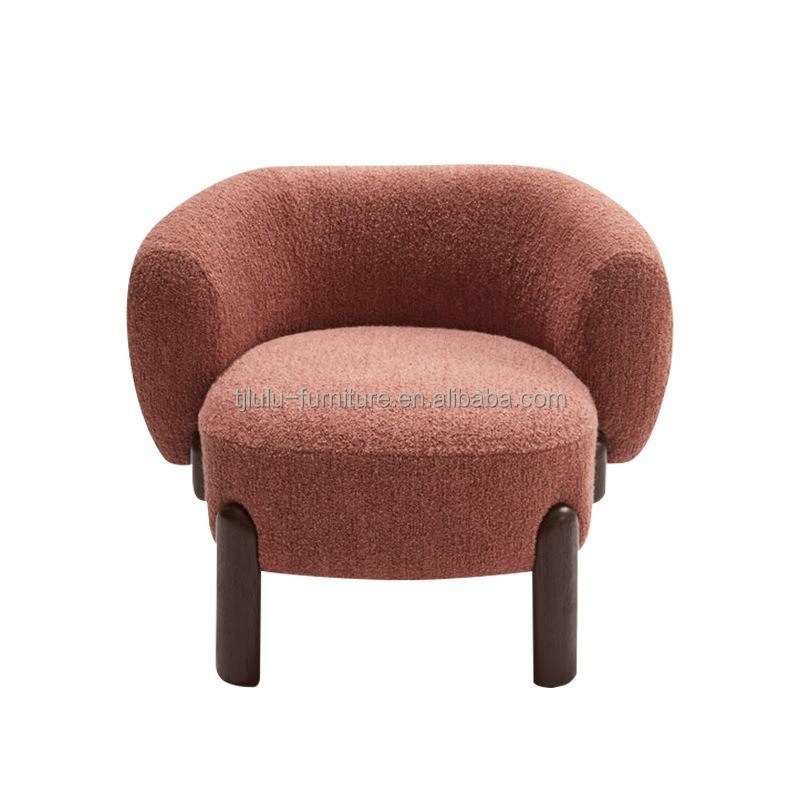 NO Свернутый Северный салон Leisure Wood Sofa Chair в натуральном/ореховом цвете с подушкой