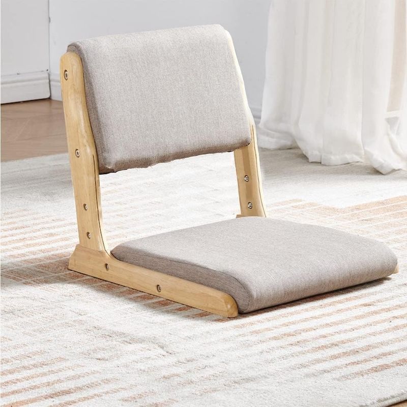 Почтовая упаковка Y Leisure Chair Style Japanese Tatami Wood Legless Floor Tea Chair with Back Support (Японский татами деревянный стул без ног на полу)