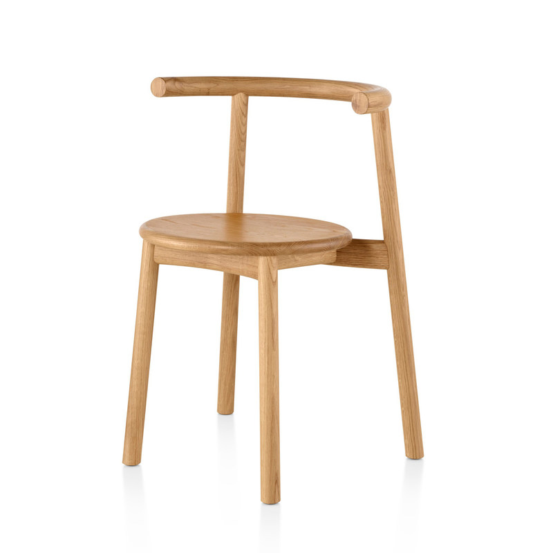 Главная Мебель Северная гостиная Массивное деревянное столовое кресло с спинкой и нитролаковой отделкой